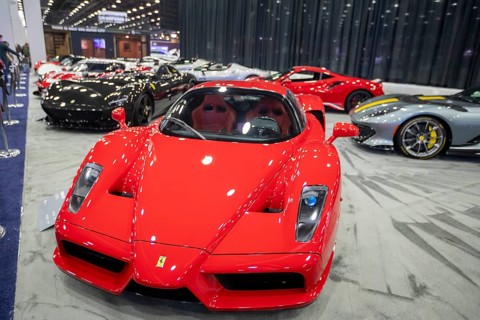 Detroit, Michigan USA - 14 January 2026 - Ferraris were on display at the Detroit Auto Show