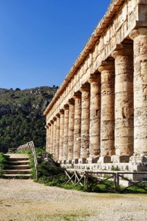 Elymian Doric Temple, Ruins, Ancient City of Segesta, Archaeological Site on Monte Barbaro,