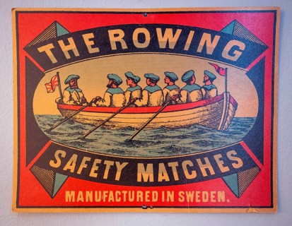 Cardboard sign, advertising sign, Tändsticksmuseet match museum or match museum, Jönköping,