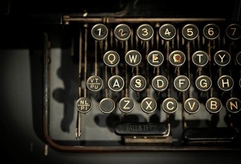 Keyboard of an old typewriter, Tändsticksmuseet match museum or match museum, Jönköping, Jönköpings