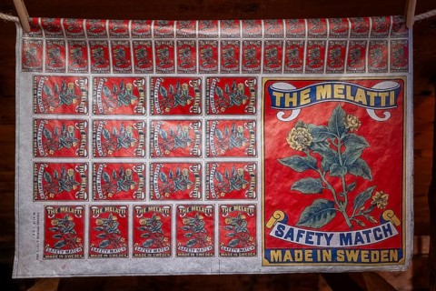 Printing sheet for matchbox labels, Tändsticksmuseet Match Museum or Matchbox Museum, Jönköping,