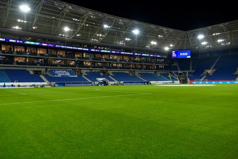 Overview, total, main stand, stadium interior, empty, PreZero Arena, Sinsheim, Baden-Württemberg,