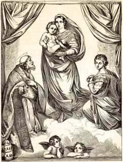 Sistine Madonna, after Raphael (1483-1520), Raffaello Sanzio da Urbino, important painter of the