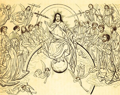 Gdansk World Court, upper half of the central image, historical illustration 1869