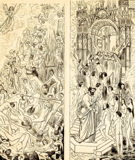 The Last Judgement by Hans Memling, both wings of the Gdansk World Judgement (c. 1470),