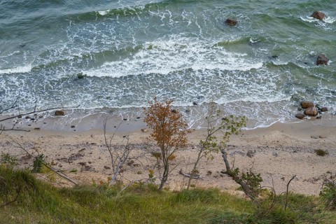 Cliff coast on Nordperd, view of the sea from above, nature reserve, Baltic resort Göhren, Baltic