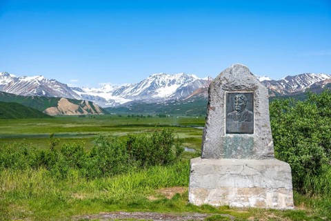 Wilds Preston Richardson Monument, memorial stone for the builder of the Richardson Highway,