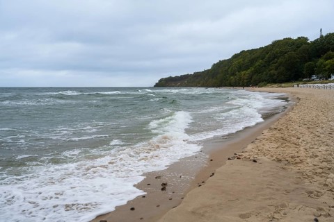 Waves on the coast, Nordperd, Baltic resort Göhren, Baltic Sea, Rügen island, Mecklenburg-Western
