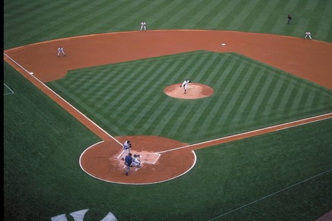 Detail, base ball game in the historic Jankee Stadium, existed from 1923 to 2008, then demolished,