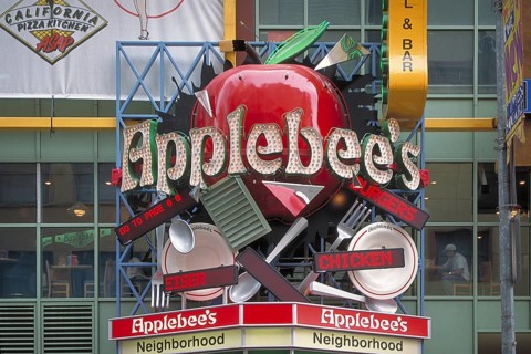 Restaurant sign from Applebee's restaurant chain, New York City, USA