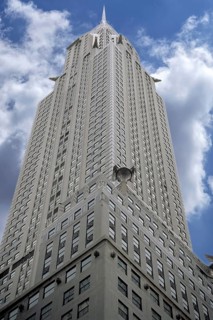 Chrysler Building, built in 1930 in Art Deco style, Cloudy Sky, New York City, USA