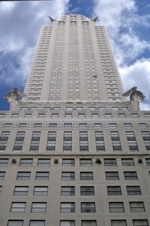 Chrysler Building, built in 1930 in Art Deco style, Cloudy Sky, New York City, USA