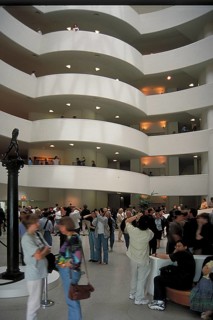 Entrance area of the Guggenheim Museum, opened in 1959, New York City, USA