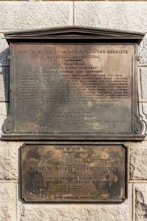Brooklyn Bridge plaques, Brooklyn Bridge, New York, USA