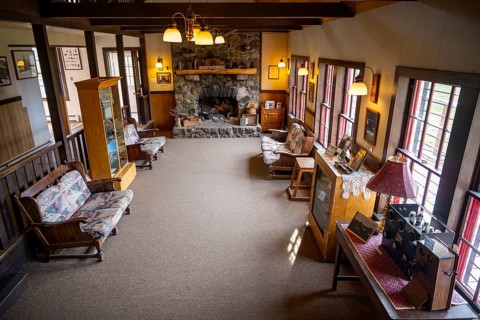 Interior view, living room in Manager's House, now Visitor Center, former Gold Mine Independence