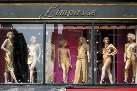 Window mannequins at Limpasse Fashion Boutique, New York City, USA