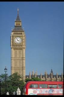 Big Ben, blue sky, London, England, Great Britain