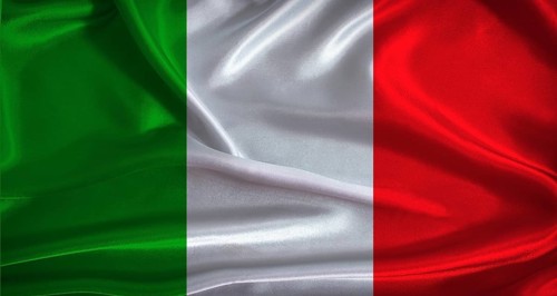 Italy flag with cloth textured background. National flag of Italy with realistic texture