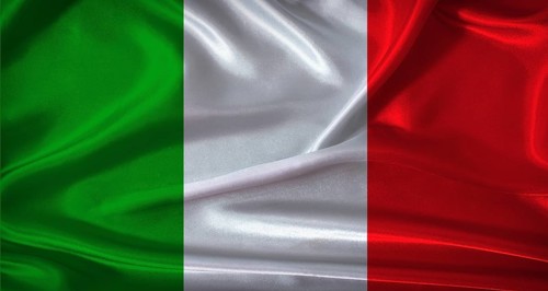 National flag of Italy with cloth texture. Italy flag with realistic texture background