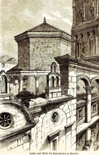 View of part of the imperial castle in Spalato, Diocletian's Palace in the city center, today