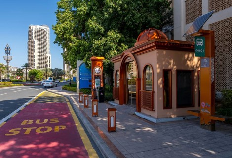 Bus stop with air-conditioned waiting house, Doha, Qatar