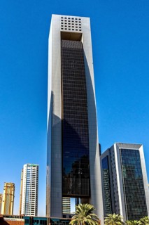 Modern architecture on Omar Al Mukhtar Street, Dohar, Qatar