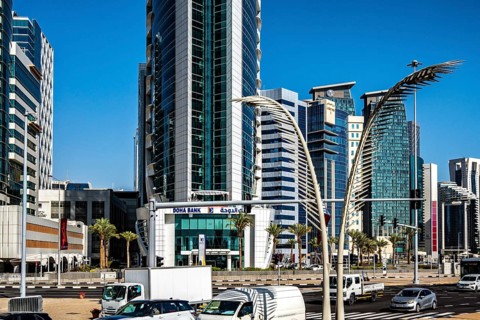 Modern architecture on Al Funduq Street, Doha, Qatar