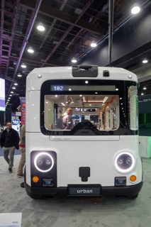 Detroit, Michigan USA - 14 January 2026 - The Holon Urban, an autonomous electric mass transit