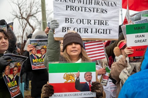 Detroit, Michigan USA - 13 January 2026 - Supporters of regime change in Iran joined protests