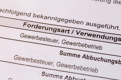 Close-up of a business tax return