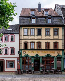 Historic house facades in the old town of Fulda, Hesse, Germany