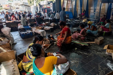 Women prepare 'Pitha', Assamese traditional rice-based sweets or snacks, as part of preparations