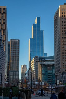 Detroit, Michigan - The Hudson's Detroit development. A low-rise building houses General Motors'