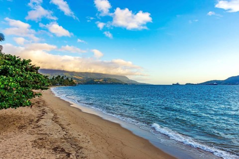 The city of Ilhabela, with its sea and mountains on the coast of Sao Paulo, Ilhabela, Sao Paulo,