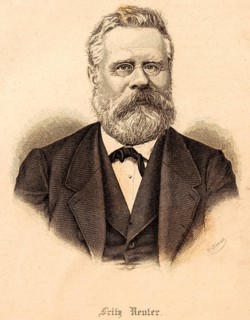 Portrait of Fritz Reuter (1810 Stavenhagen, 1874 Eisenach), poet and writer, co-founder and