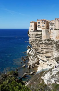 Ville haute or upper town on the Île de Fazio headland, medieval old town, Bonifacio, Corse-du-Sud