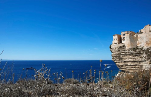 Ville haute or upper town on the Île de Fazio headland, medieval old town, Bonifacio, Corse-du-Sud