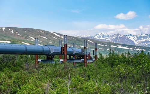 Alaska Pipeline Oil Pipeline, Alaska Range, Richardson Highway, Alaska, USA