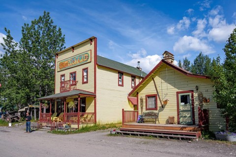 Hotel, historic building, McCarthy, Wrangell St. Elias National Park, Alaska, USA