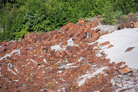 Rusting Scrap Metal, Barrels and Metal Scraps, Historic Kennecott Copper Mine, Wrangell, St. Elias