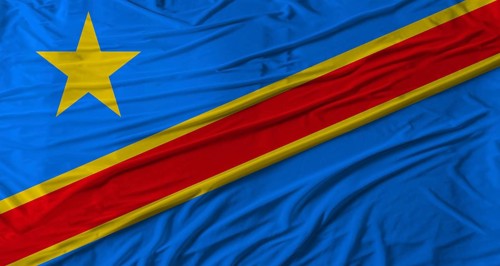 Democratic Republic of the Congo flag waving. Flag of the Democratic Republic of the Congo with