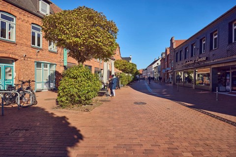 Residential and commercial buildings, general architecture, brick buildings, shops, shopping,