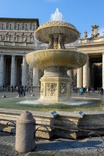 Fountain Fountain of Bernini on St. Peter's Square in front of St. Peter's Basilica, Vatican City,