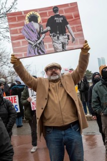 Detroit, Michigan USA - 10 January 2026 - Activists rally to protest the killing of Renee Nichole