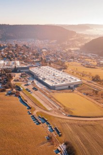 Industrial building in rural, hilly area, Glatten, Freudenstadt district, Germany