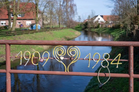Bridge over the Hunte near Heede, Heede, Diepholz, Lower Saxony, Germany