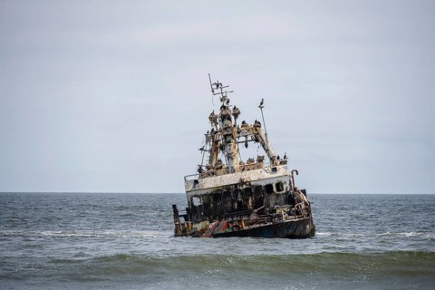 Zeila shipwreck on the Skeleton Coast, Dorob National Park, Namibia