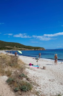 Plage de Tamarone sandy beach, Cap Corse, Haute-Corse Department, Corsica, Mediterranean Sea,