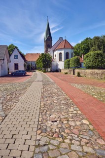St. Paul's Church, general architecture, building, concrete paving stone walkway, paving stones and