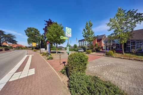 Neuenkirchen City Hall bus stop, town hall of the municipality of Neuenkirchen-Vörden, general